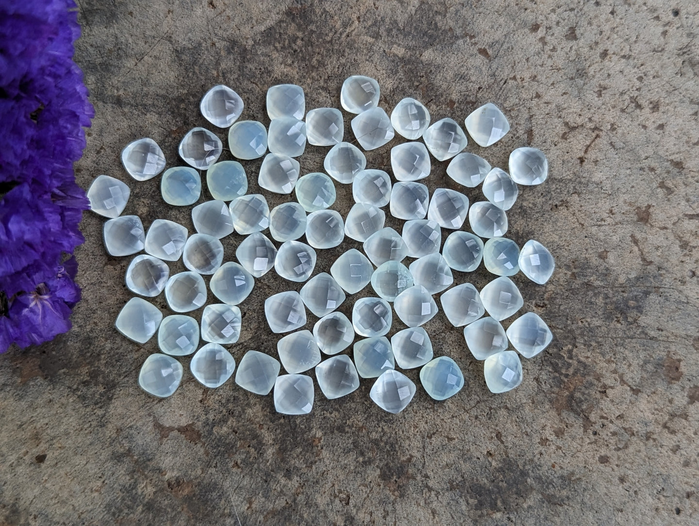 Chalcedony Cushion Rose Cuts - 6mm