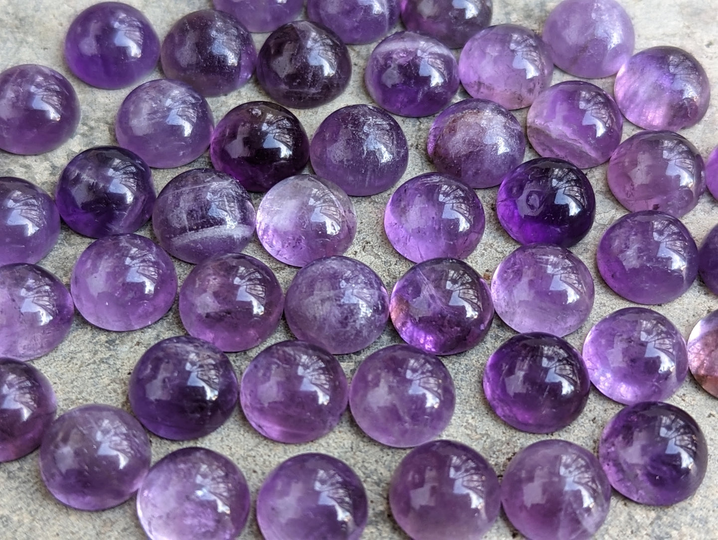 Chevron Amethyst Round Cabochons - 8mm