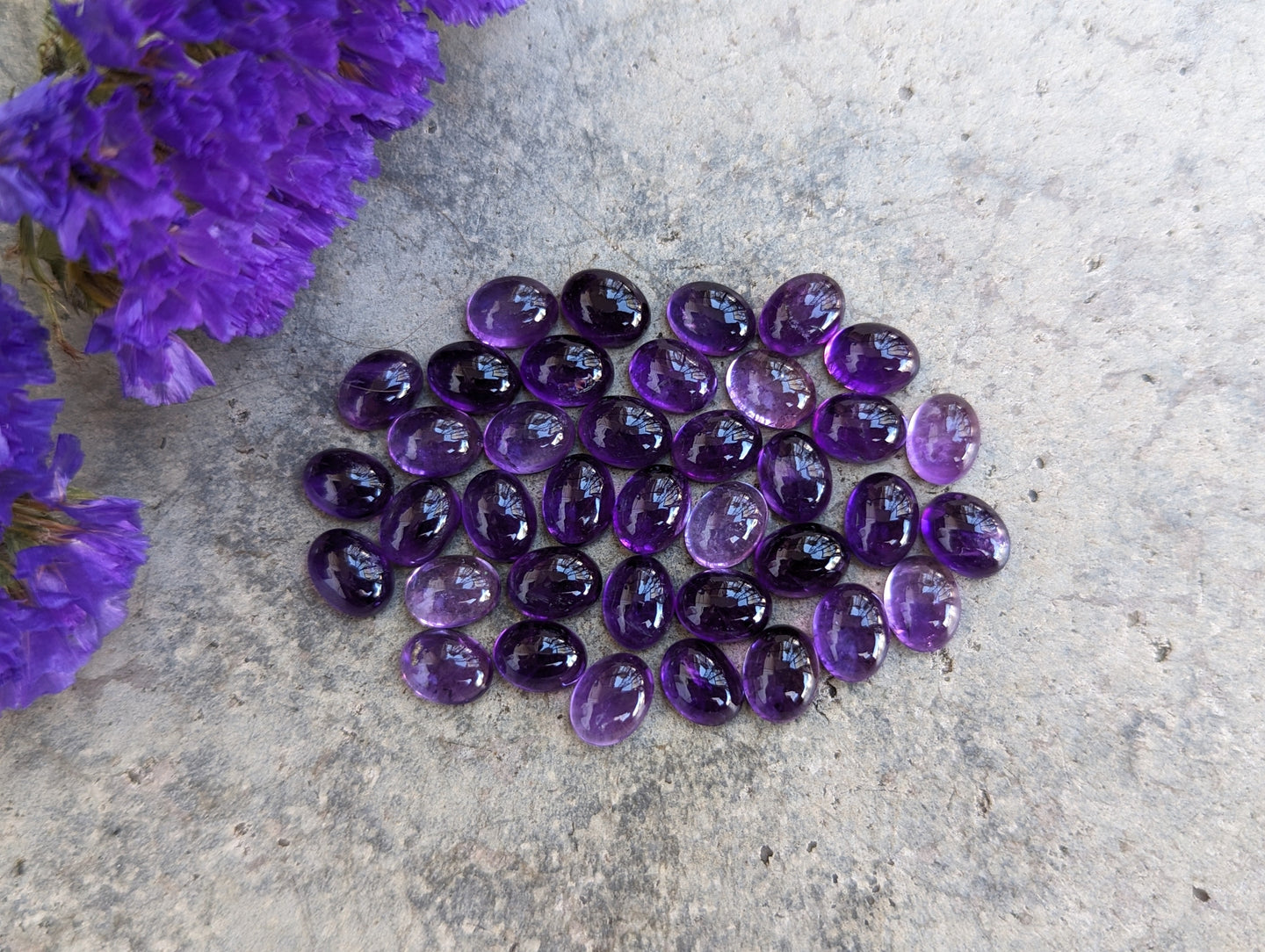 Amethyst Oval Cabochons - 4x6mm