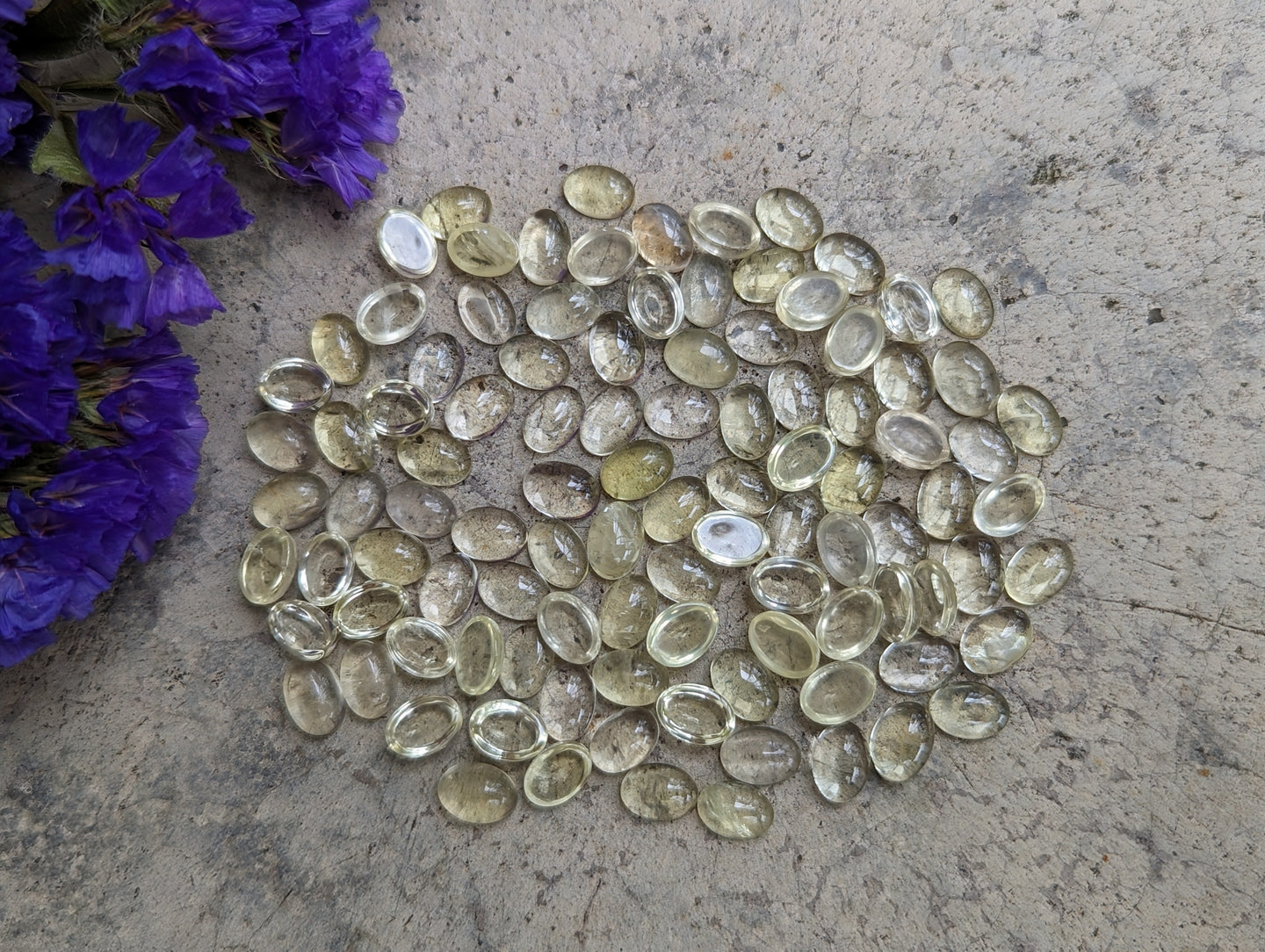 Lemon Quartz Oval Cabochons - 5x7mm