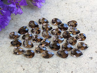 Smoky Quartz Rose Cut Teardrop Facets - 6x9mm