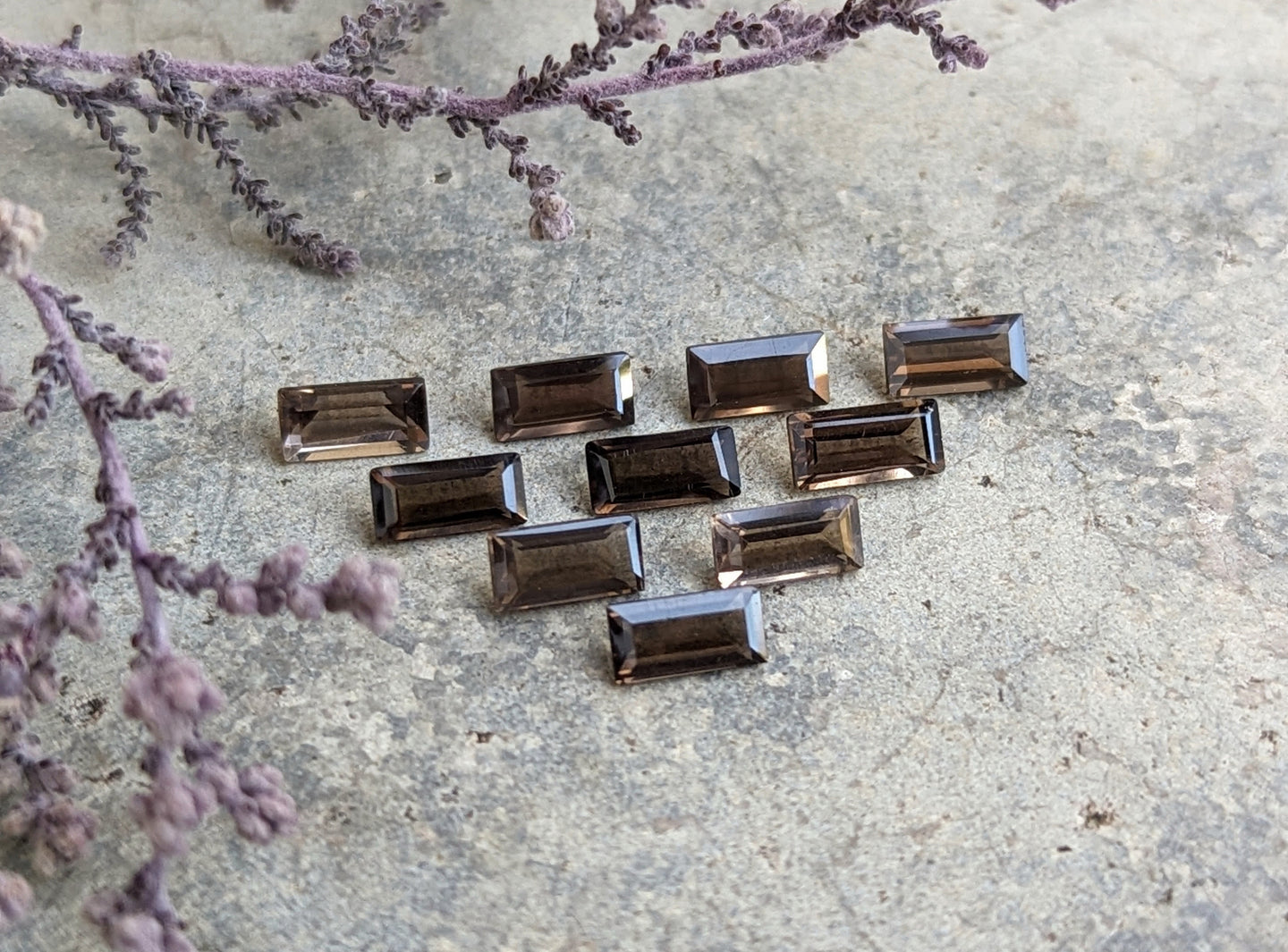 Smoky Quartz Baguette Facets - 3x6mm