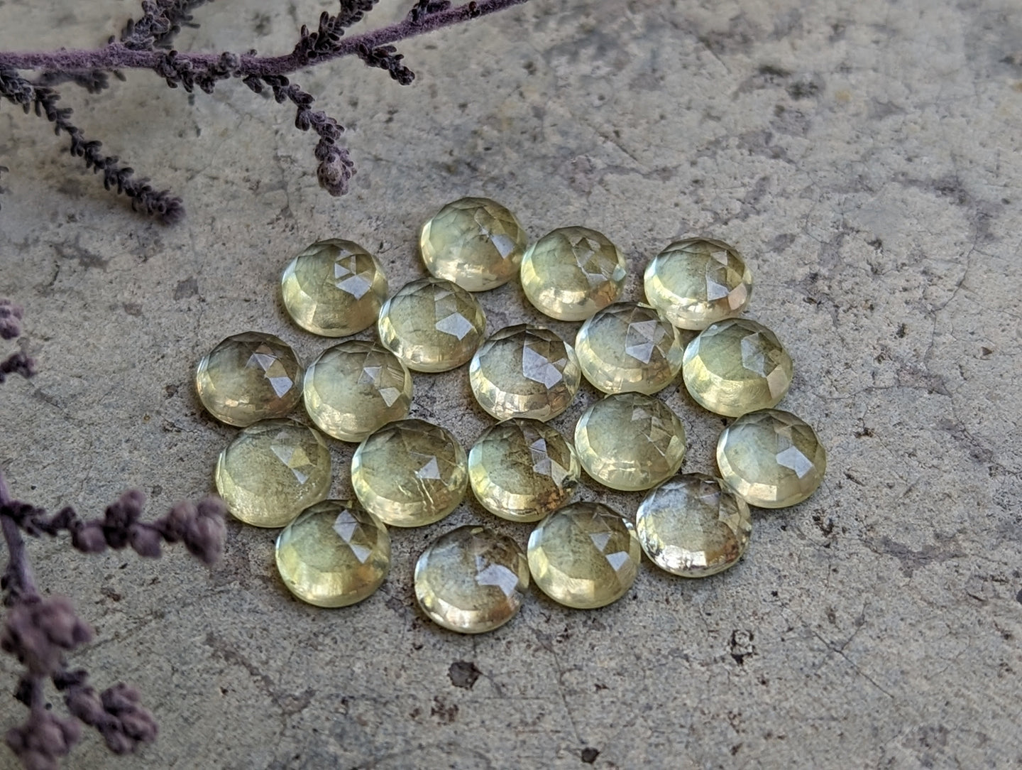 Lemon Quartz Round Rose Cut Cabochons - 5mm