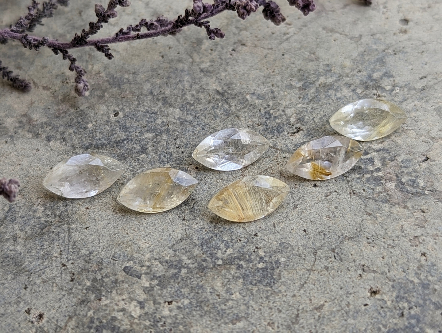 Golden Rutilated Quartz Marquise Facets - 5x10mm