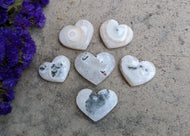 Solar Quartz Heart Cabochons