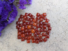 Load image into Gallery viewer, Carnelian Square Cabochons - 5.5mm to 6.5mm
