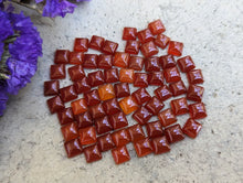 Load image into Gallery viewer, Carnelian Square Cabochons - 5.5mm to 6.5mm
