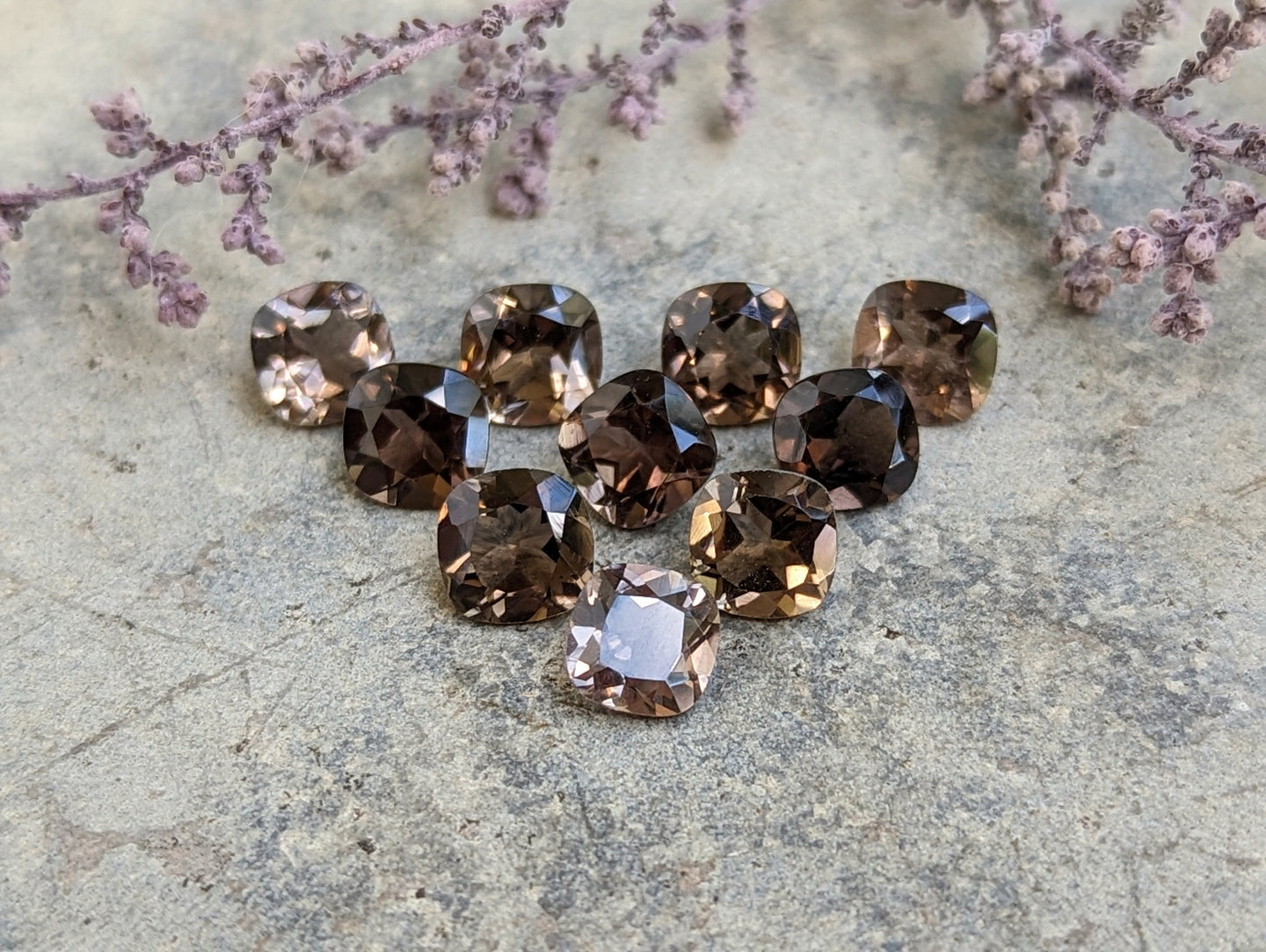 Smoky Quartz Cushion (Square) Facets - 6mm