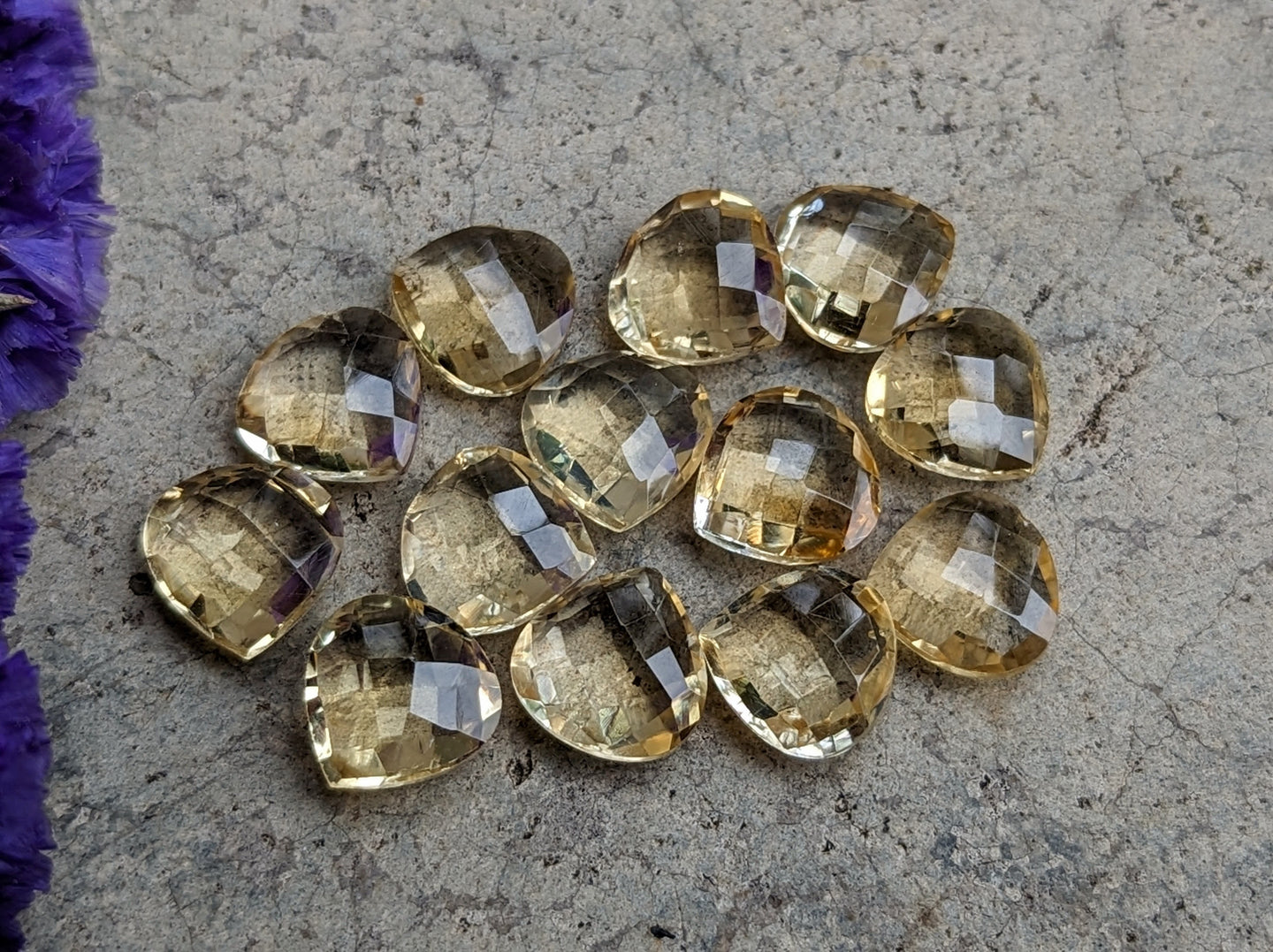 Citrine Teardrop Rose Cuts - 10mm