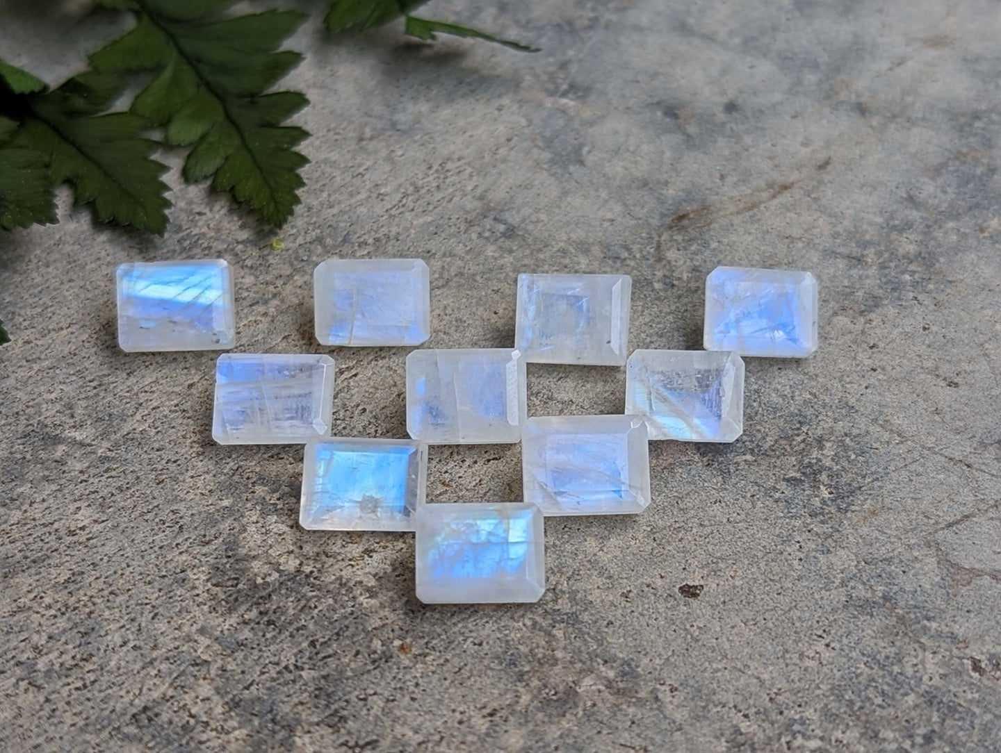 Moonstone Rectangle / Octagon Facets - 7x9mm