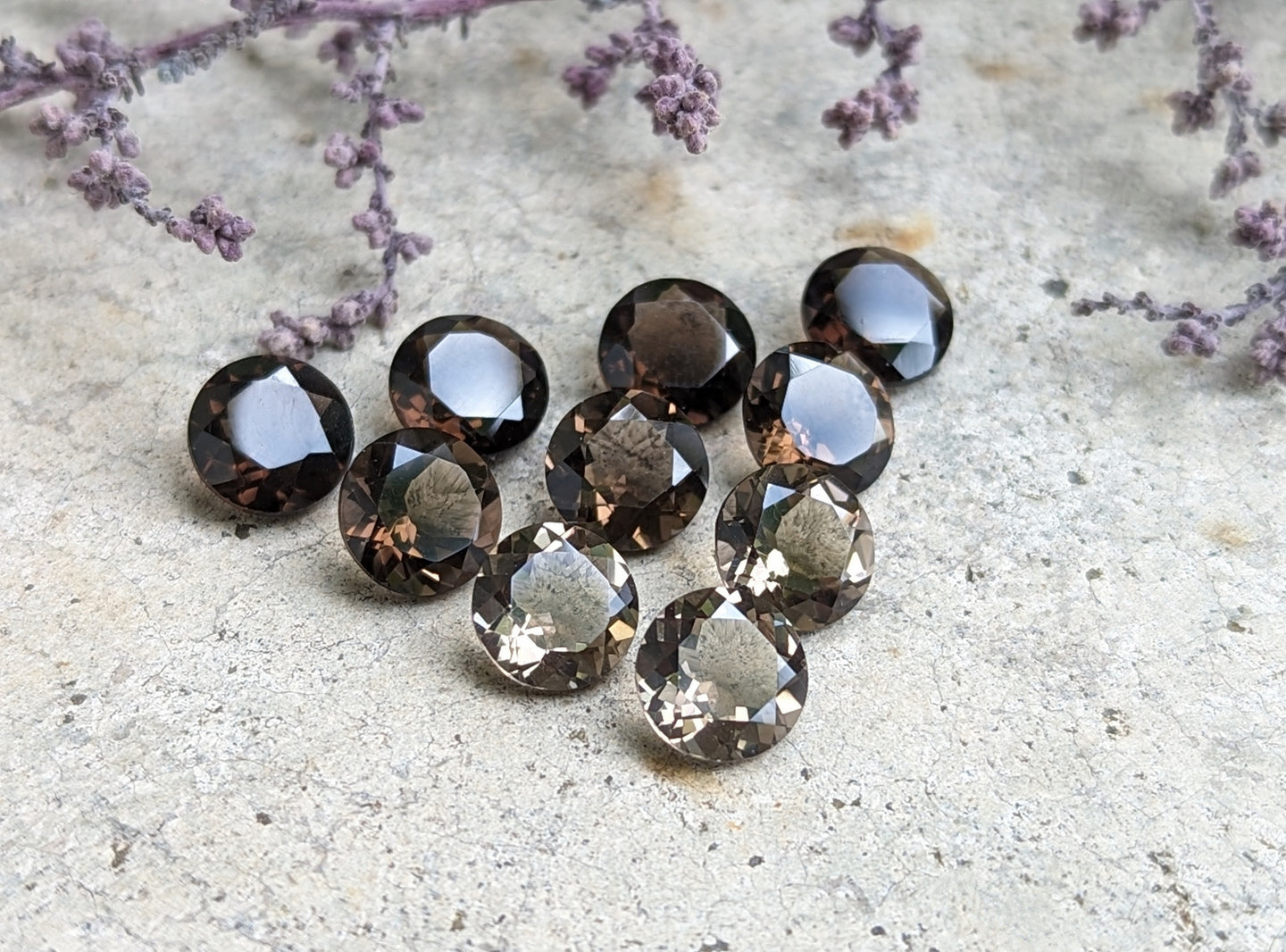 Smoky Quartz Round Facets - 8mm