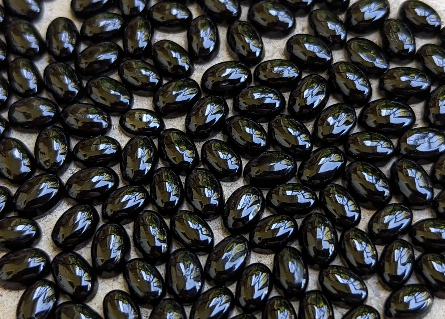 Black Spinel Oval Cabochons - 4x6mm