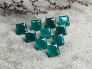 Green Onyx Square Facets - 8mm