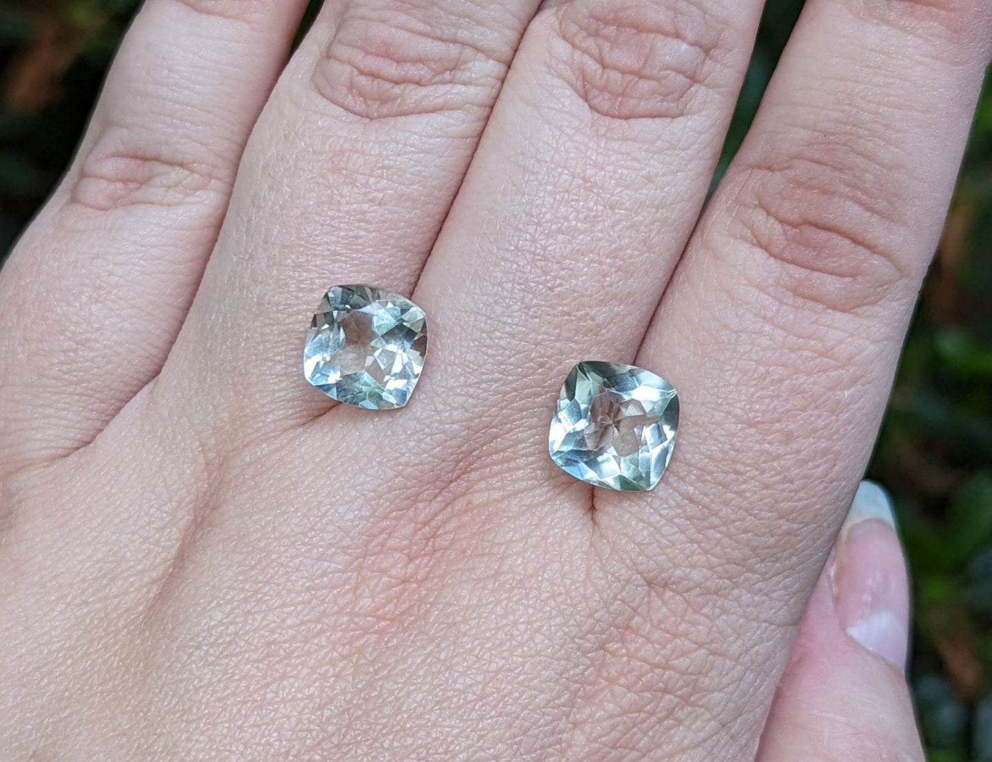 Prasiolite (Green Amethyst) Cushion Facets - 10mm