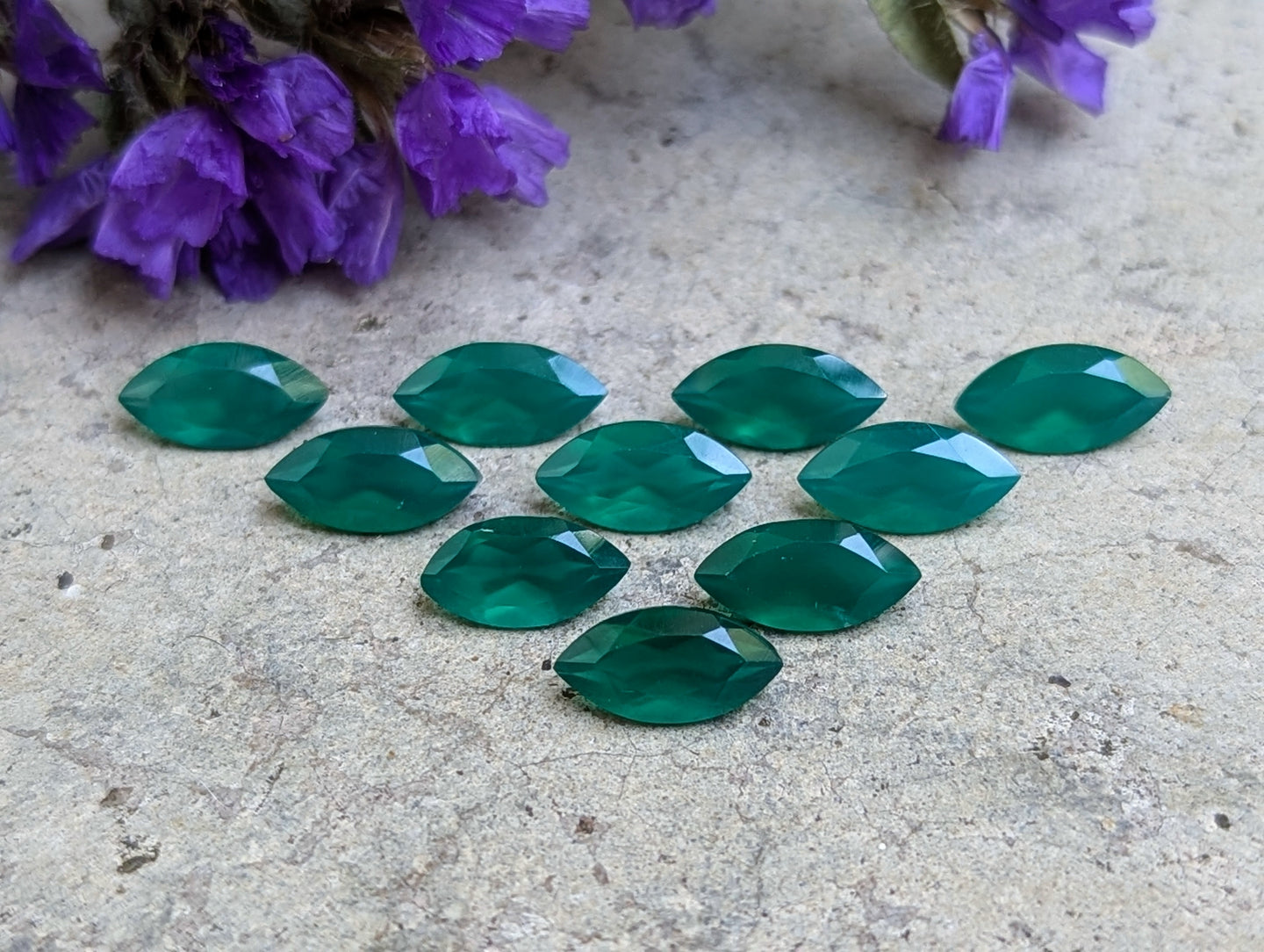 Green Onyx Marquise Facets - 5x10mm