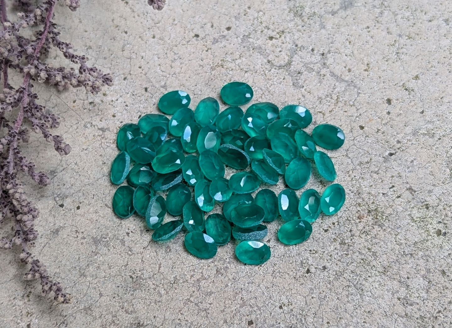 Green Onyx Oval Facets - 4x6mm