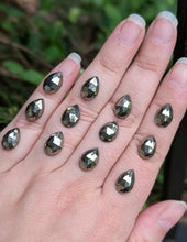 Load image into Gallery viewer, Pyrite Rose Cut Teardrop Cabochons - 8x12mm
