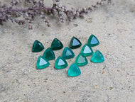 Green Onyx Trillion Facets - 6mm