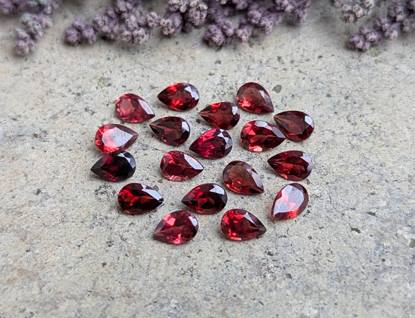 Garnet Teardrop Facets - 4x6mm