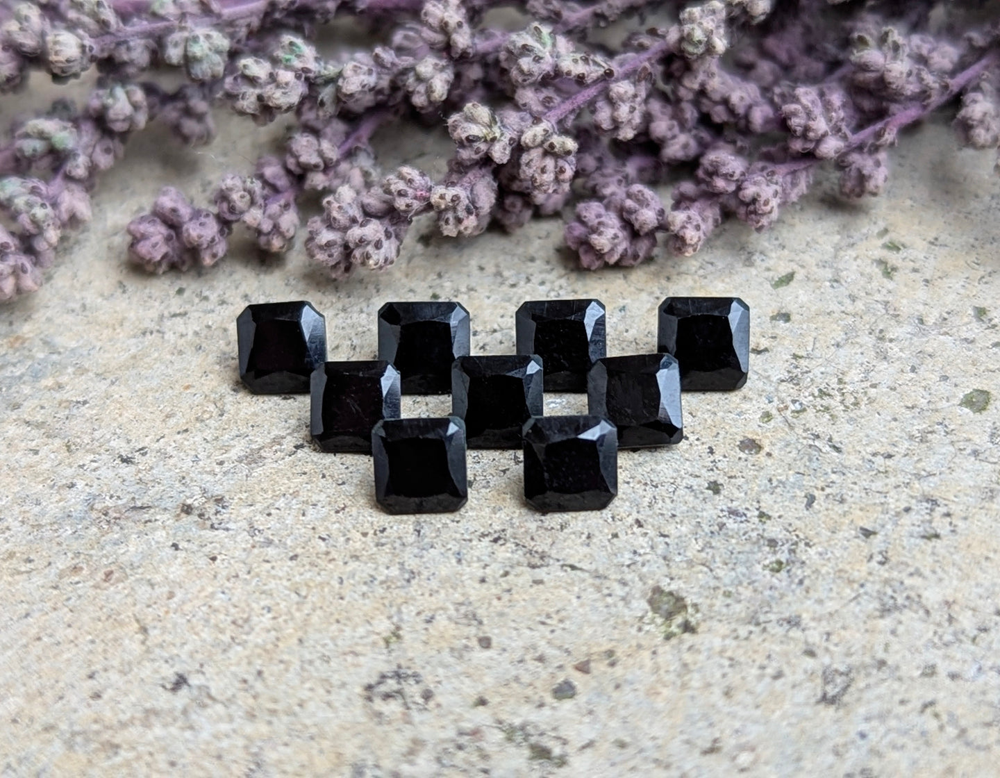 Black Onyx Octagon Facets - 4mm