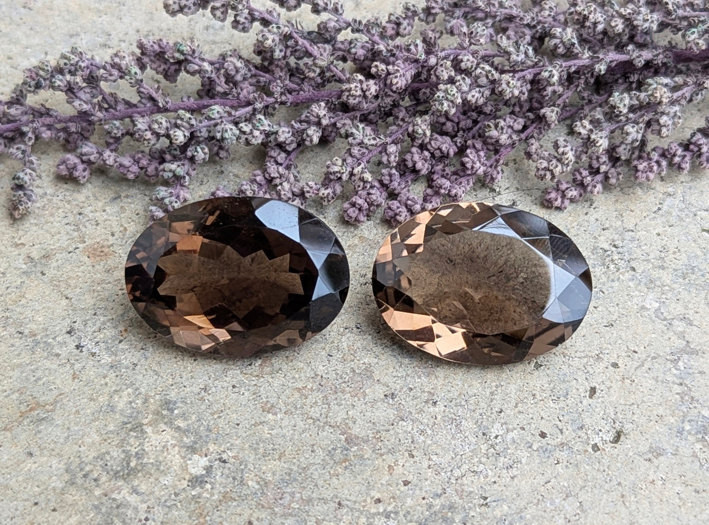 Smoky Quartz Oval Facets - 18x25mm