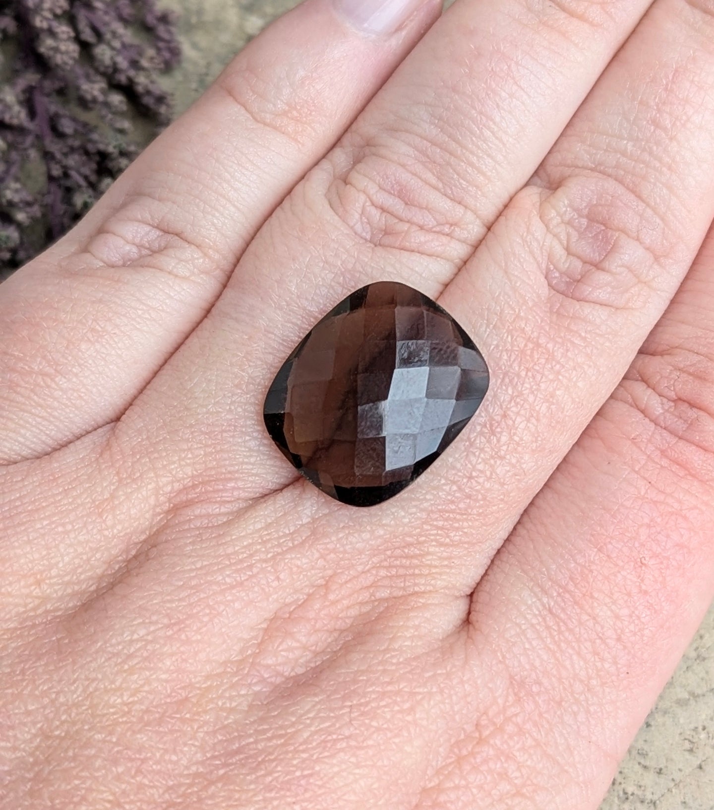 Smoky Quartz Cushion Rose Cut - 16x19.5mm