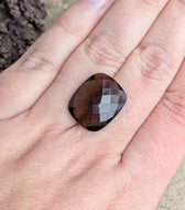 Smoky Quartz Cushion / Rectangular Rose Cut - 16x19.5mm