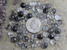 Load image into Gallery viewer, Tourmalinated Quartz Round Cabochons - 6mm
