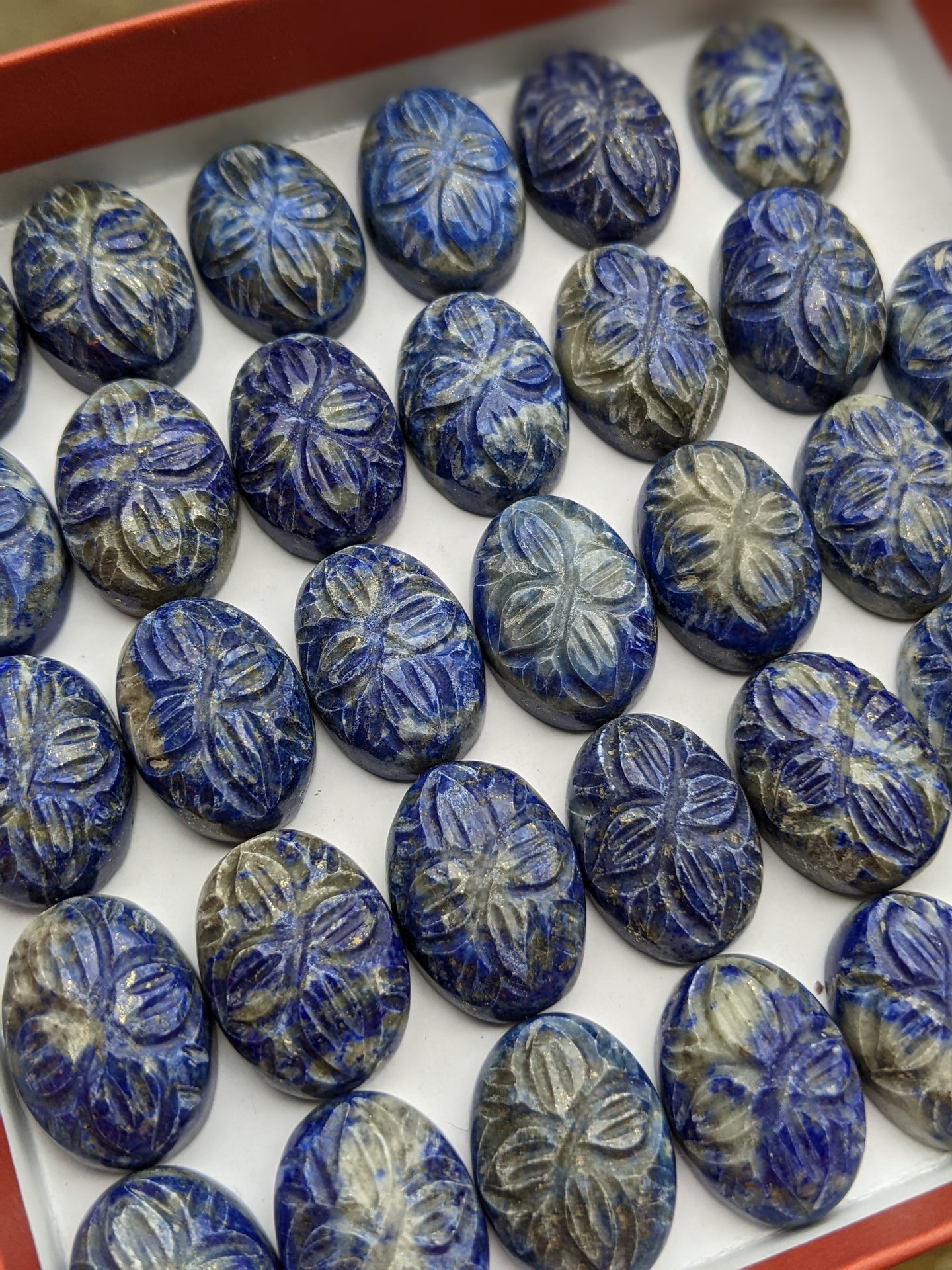Lapis Lazuli Carved Cabochons