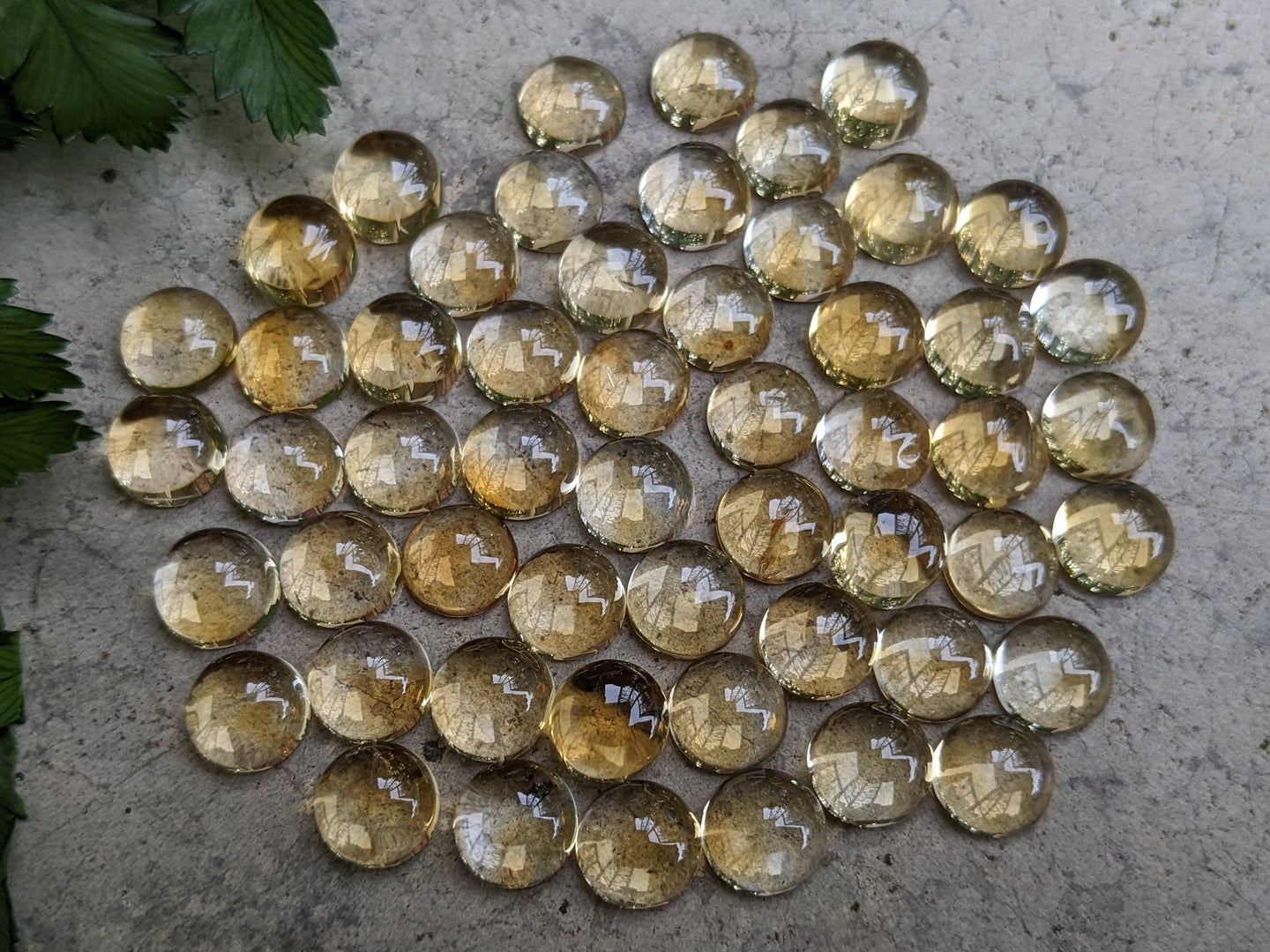 Citrine Round Cabochons - 7mm