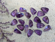 Load image into Gallery viewer, Amethyst Fancy Cut Shield Facets
