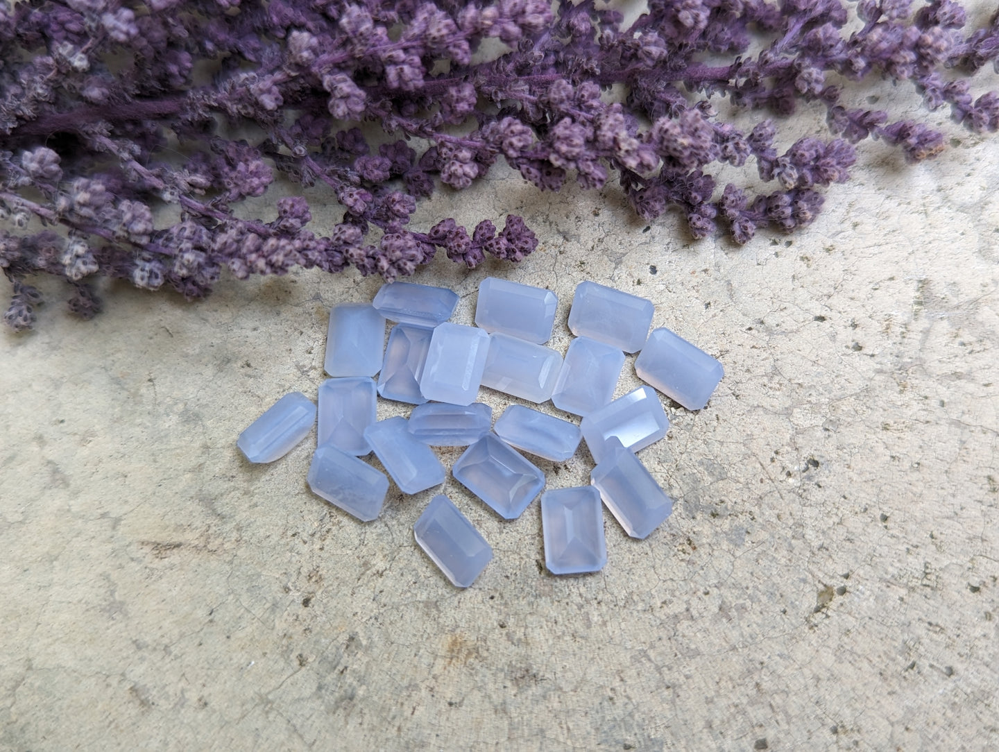 Blue Lace (Chalcedony) Rectangle Facets - 5x7mm