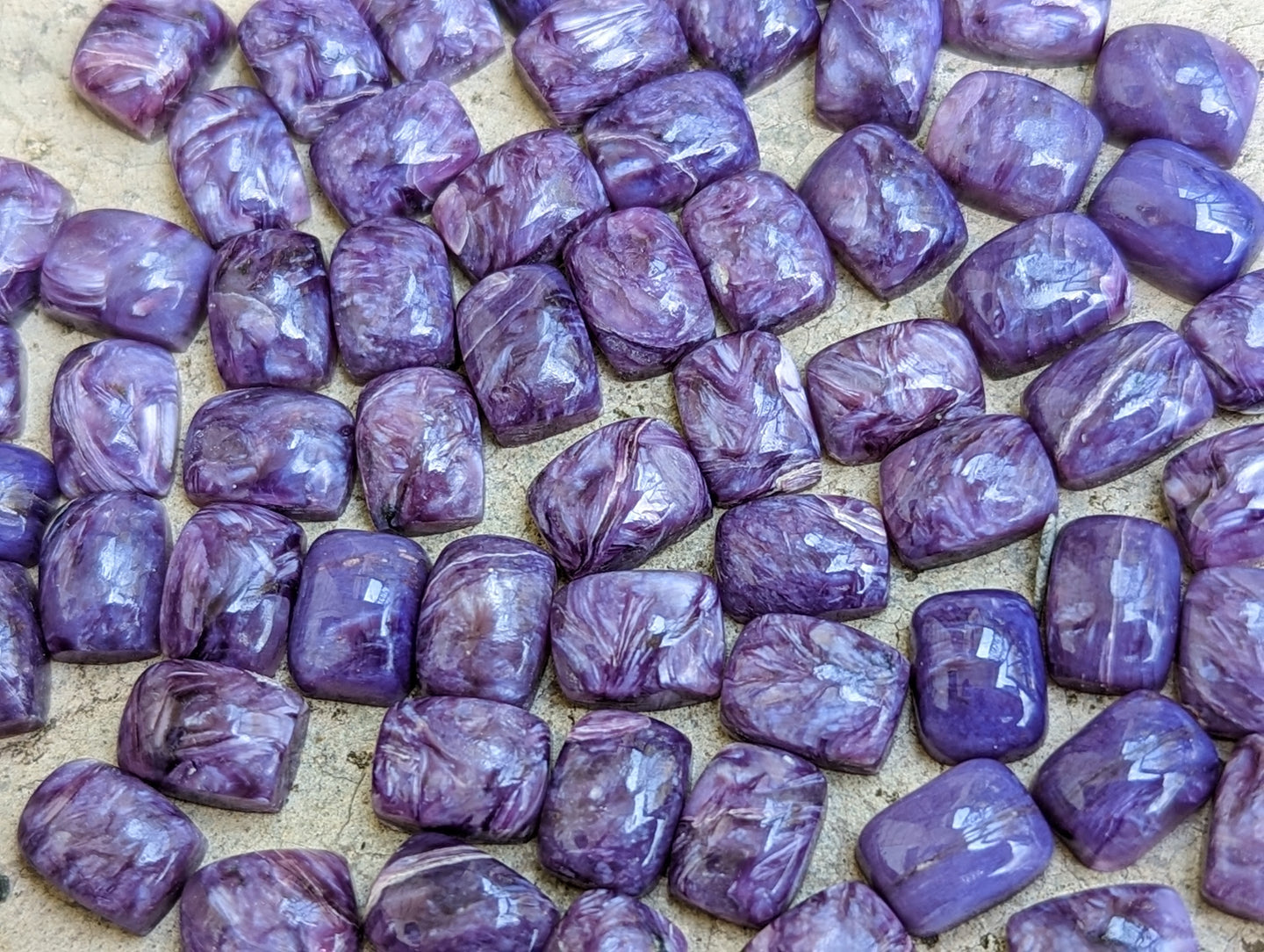 Charoite Rectangle Cabochons - 6x8mm