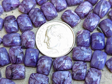 Load image into Gallery viewer, Charoite Rectangle Cabochons - 6x8mm
