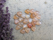 Load image into Gallery viewer, Peach Moonstone Trillion Cabochons - 8mm
