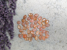 Load image into Gallery viewer, Peach Moonstone Teardrop Cabochons - 5x7mm
