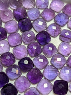 Amethyst Cushion (Square) Rose Cut Cabochons - 7mm