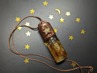 Handmade Citrine Star Roller Bottle Pendant - 2oz
