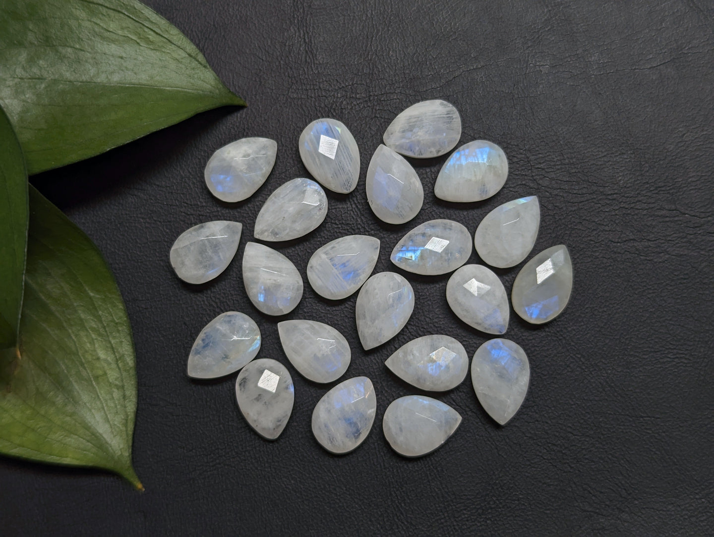 Moonstone Rose Cut Teardrops - 8x12mm