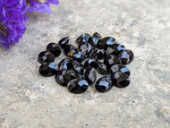 Black Onyx Rose Cut Oval Facets - 5x7mm