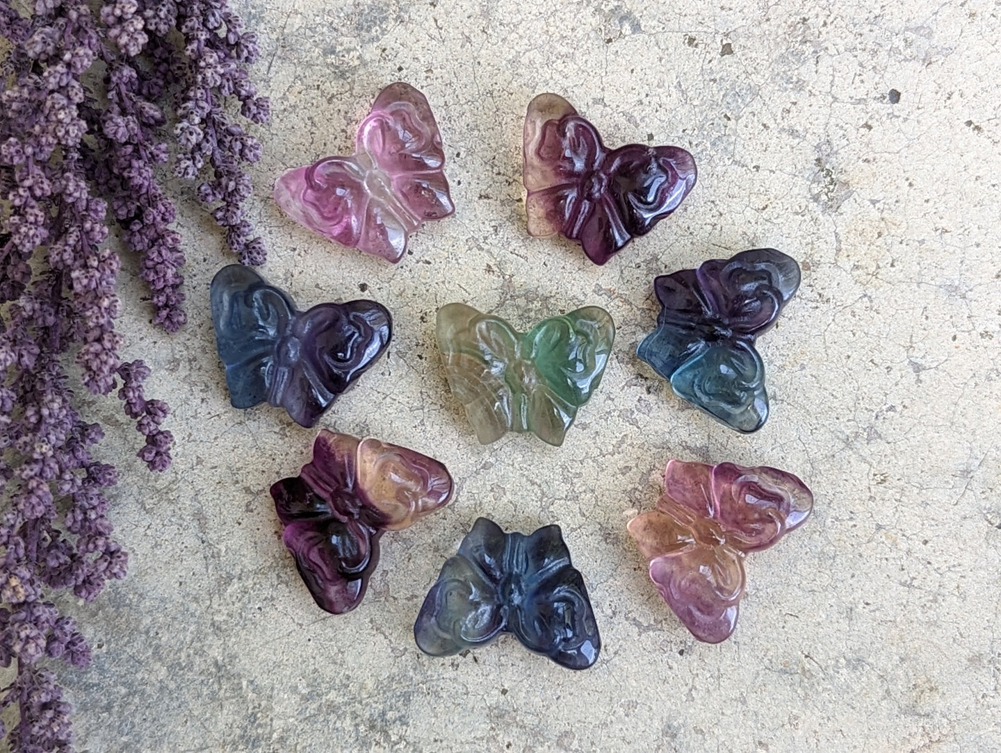 Fluorite Mini Carving - Butterfly