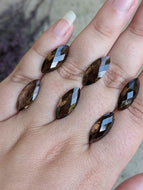 Smoky Quartz Marquise Rose Cuts - 8x19mm