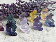 Fluorite Mini Carving - Skull with Raven