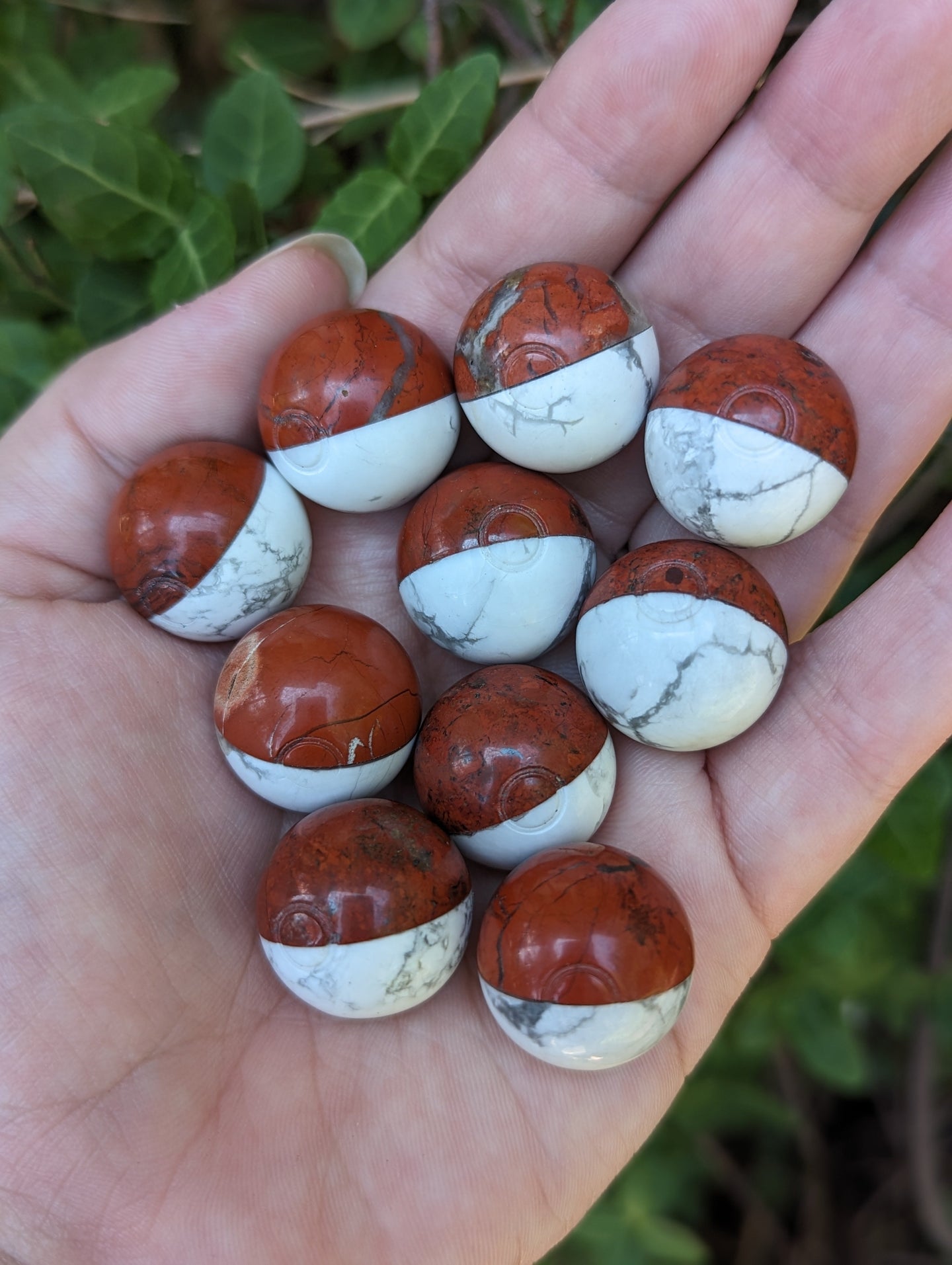 Red Jasper and Howlite Poké Ball