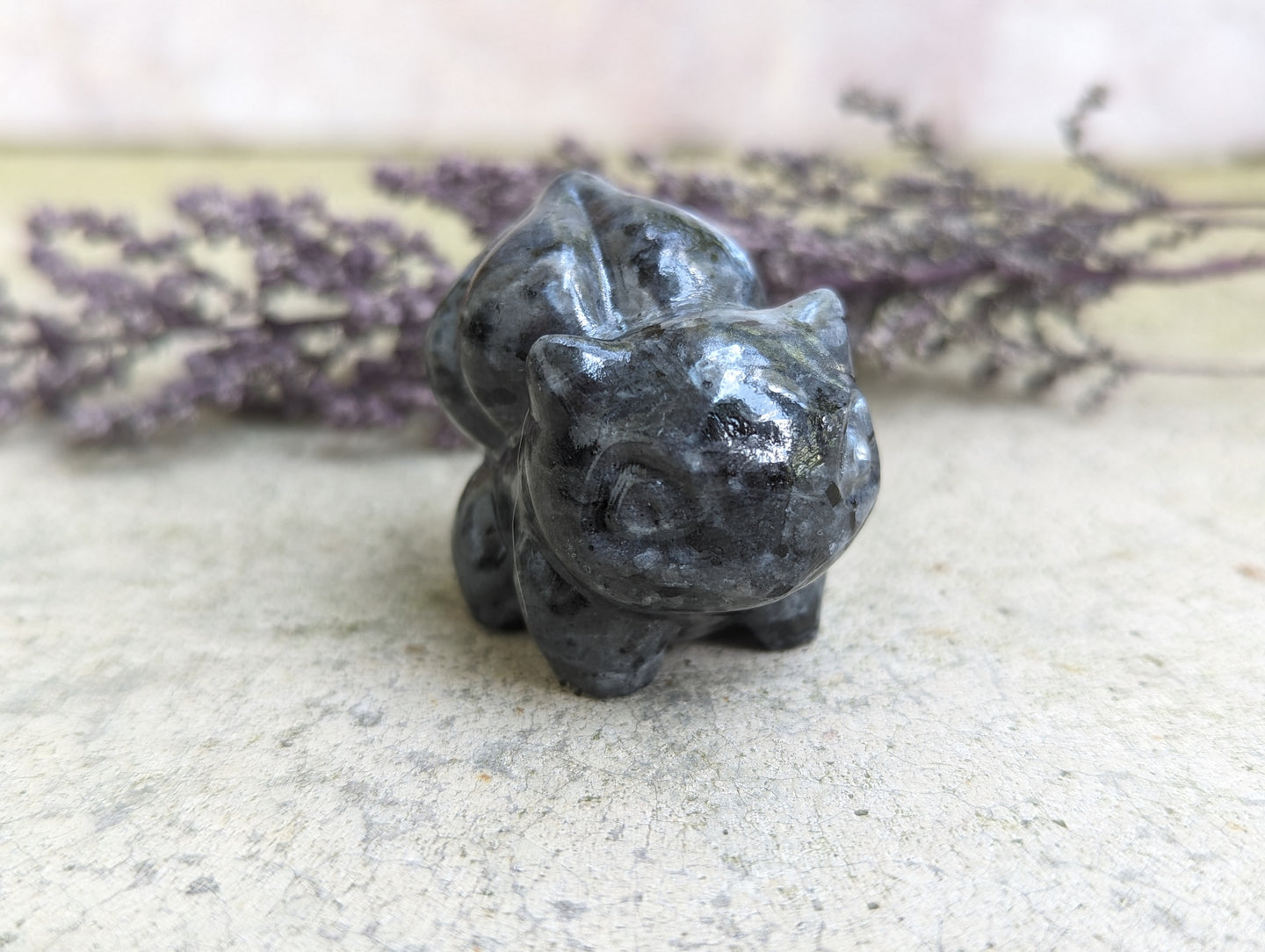 Larvikite Bulbasaur Pokemon Carving