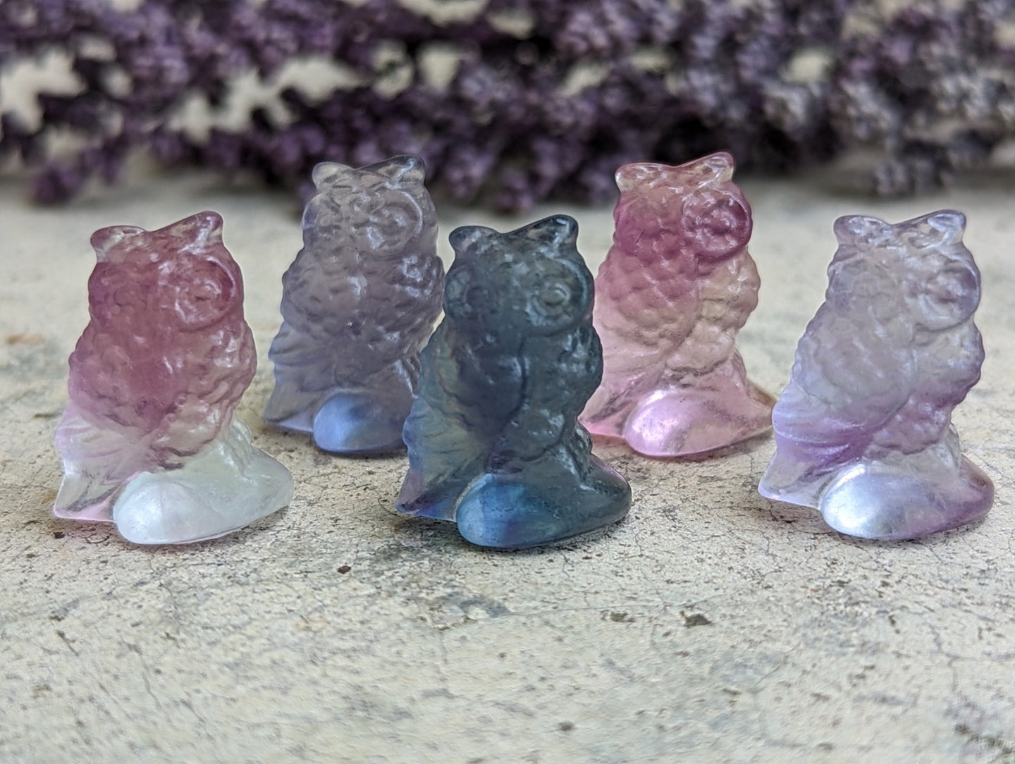 Fluorite Mini Carving - Owl