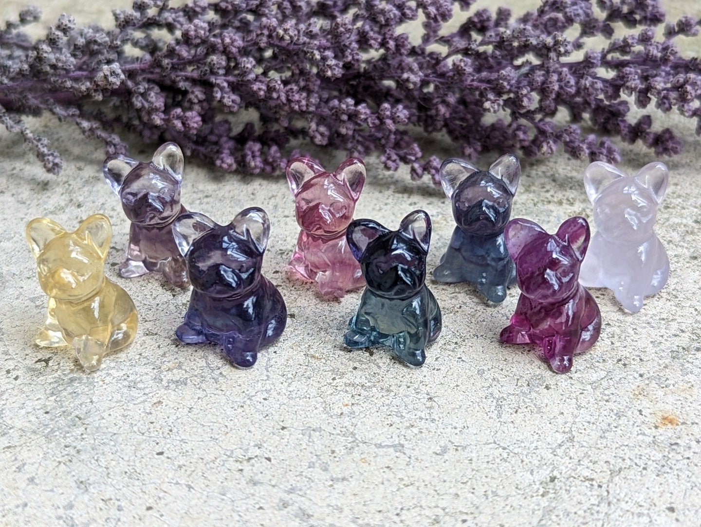 Fluorite Mini Carving - French Bulldog