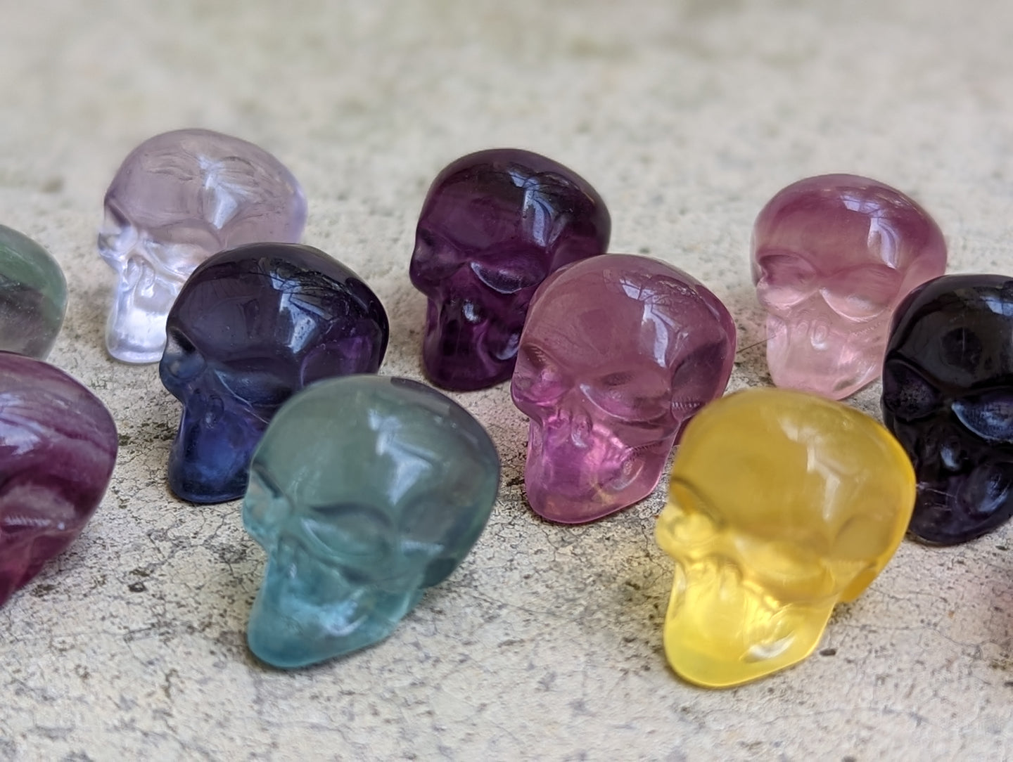 Fluorite Mini Carving - Skulls