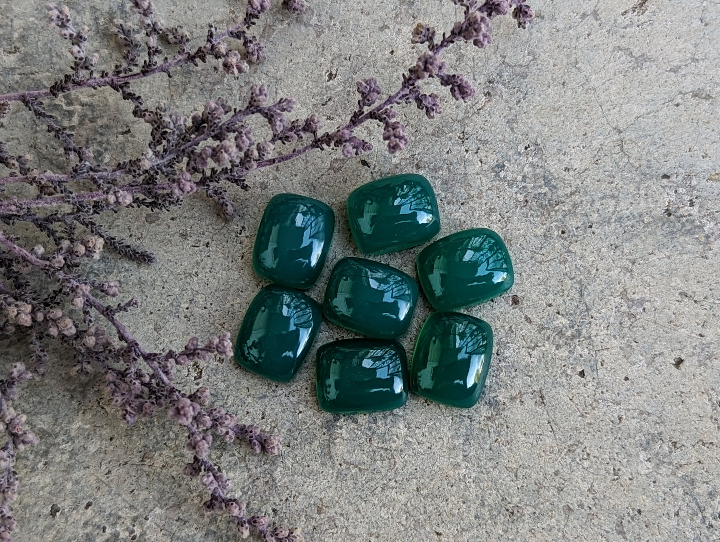 Green Onyx Rectangle Cabochons - 8x10mm