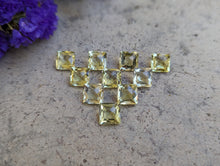 Load image into Gallery viewer, Lemon Quartz Rose Cut Square Facets - 8mm
